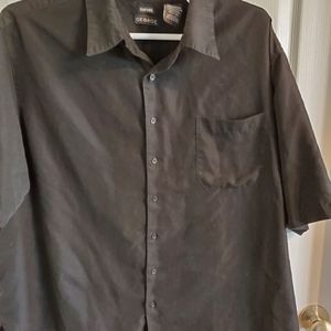 Men's black sueded 3X button down shirt